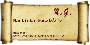 Martinka Gusztáv névjegykártya