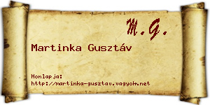 Martinka Gusztáv névjegykártya